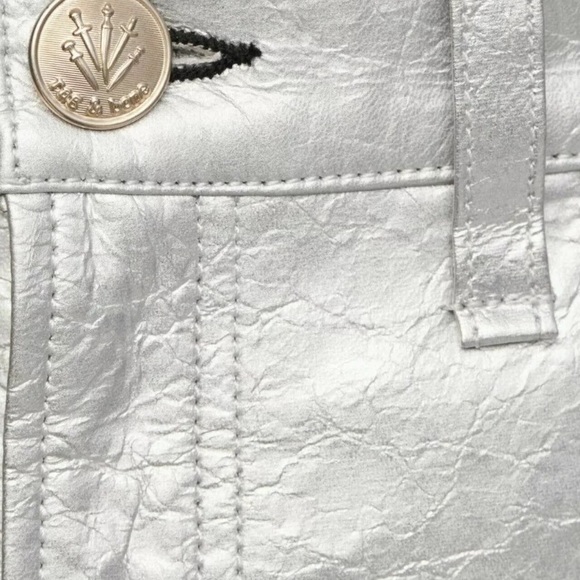 Rag & Bone Moss Leather Skirt in Metallic Silver - Picture 8 of 16